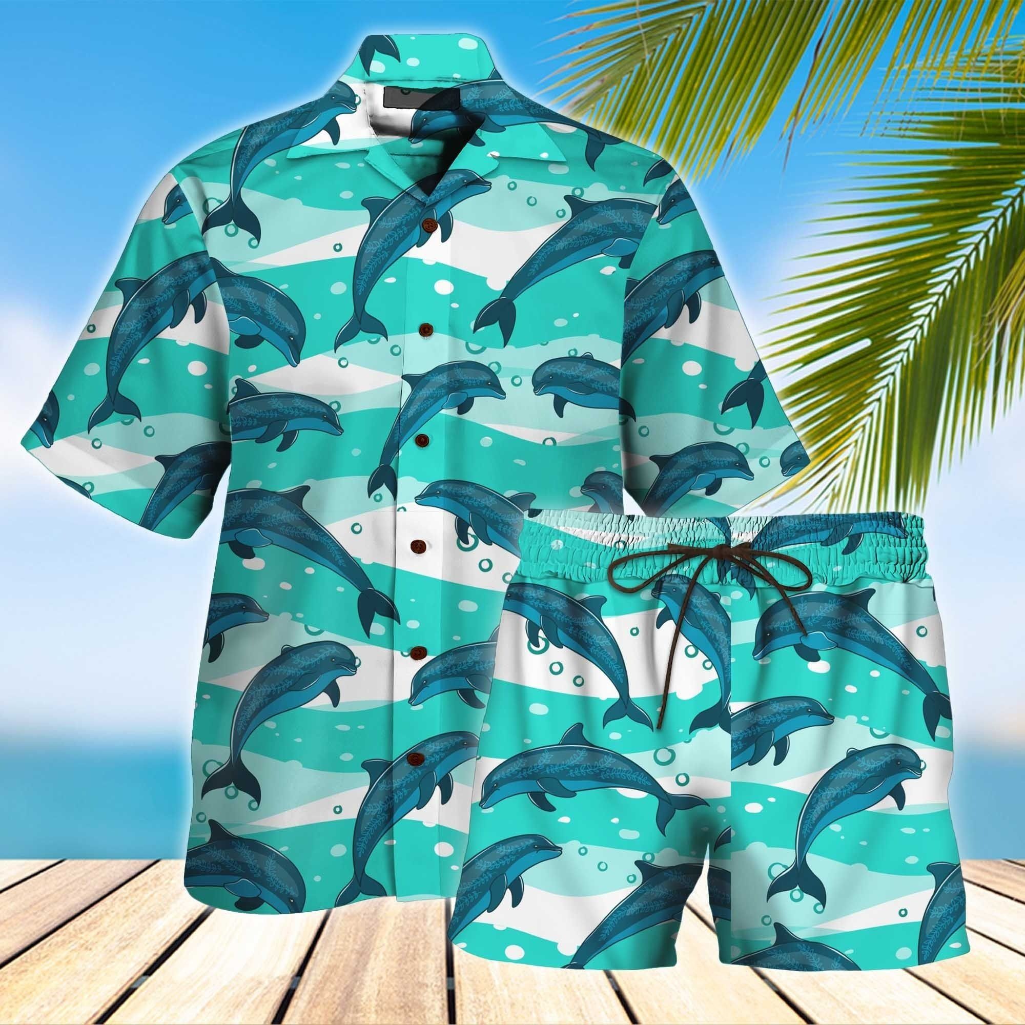 Dolphin Hawaii Shirt Set Unisex Ha31169