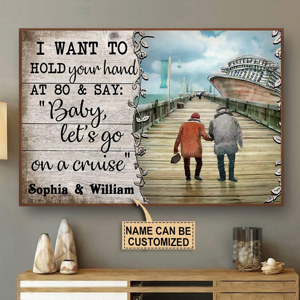 Aeticon Gifts Personalized Cruises I Want To Hold Your Hand Canvas Mom Dad Gift Home Decor