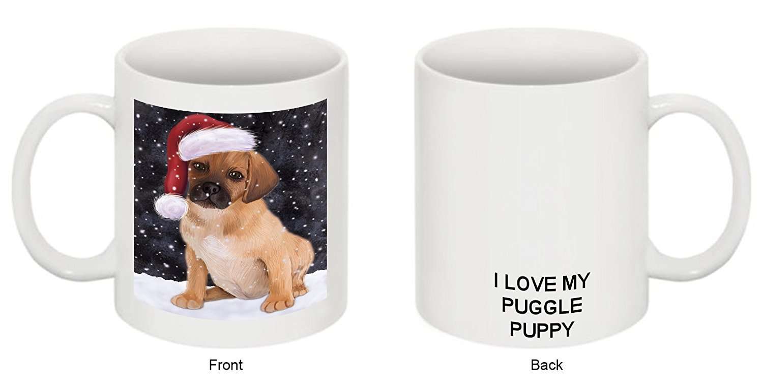 Let It Snow Happy Holidays Puggle Puppy Christmas Mug Cmg0461