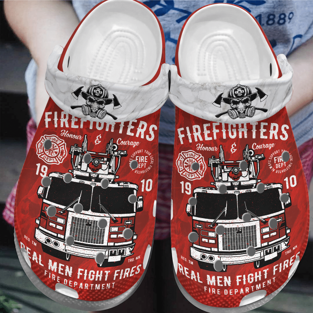 Firefighter Personalized Clog, Custom Name, Text, Color, Number Fashion Style For Women, Men, Kid, Print 3D Real Men Fight Fires