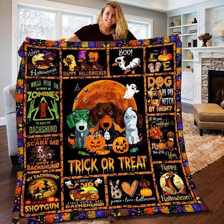 Dachshund Halloween Yw0107334Cl Quilt Blanket