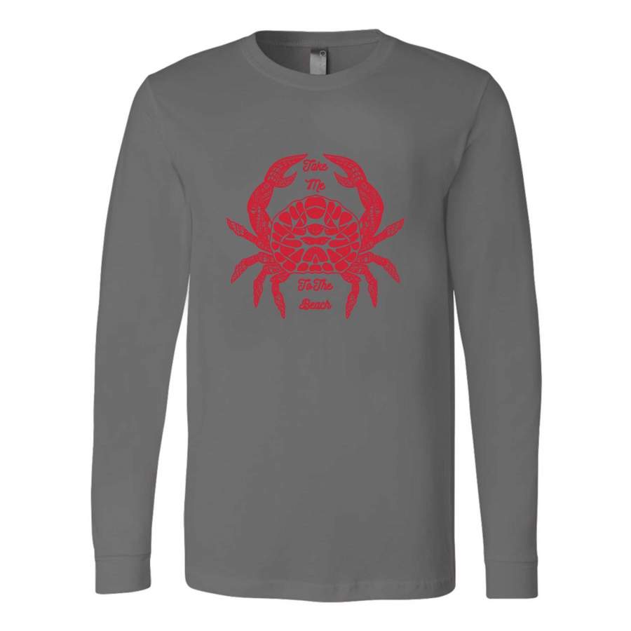 Beach Crab Graphic Take Me To The Beach Long Sleeve T-Shirt