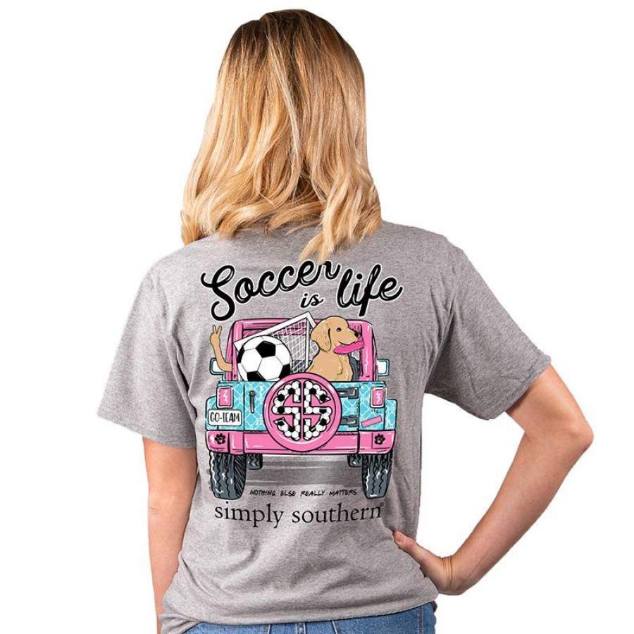 Simply Southern Preppy Soccer Life Hoodie LongSleeve Tanktop  T-Shirt