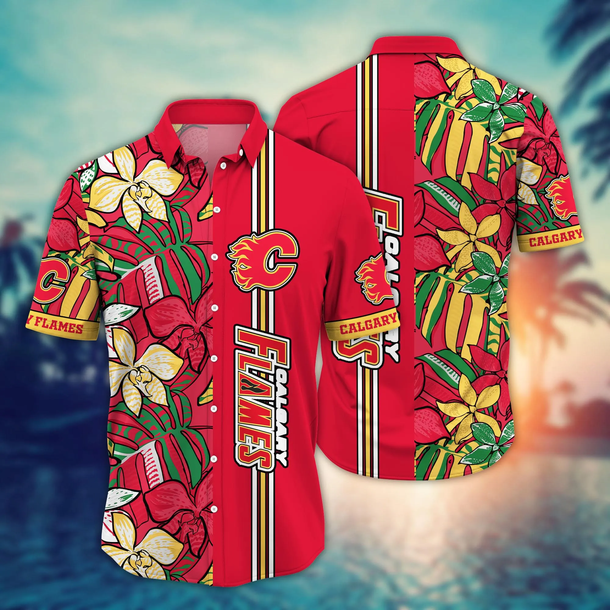 Calgary Flames Nhl Hawaiian Shirt High Temperatures Aloha Shirt