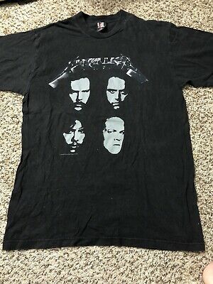 Vtg Metallica Faces T Shirt  Tour Rock Rare 7835