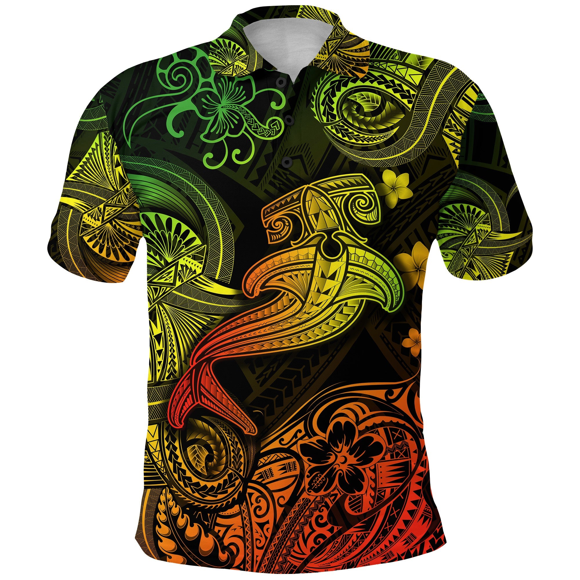 (Custom Personalised) Hawaii Hammer Shark Polynesian Polo Shirt Unique Style – Reggae