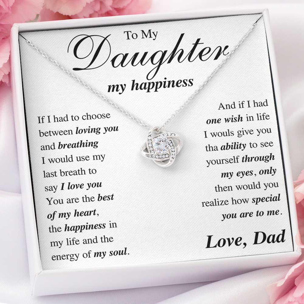 To My Daughter My Happiness Necklace – You Are The Beat Of My Heart – Alluring Beauty Necklace