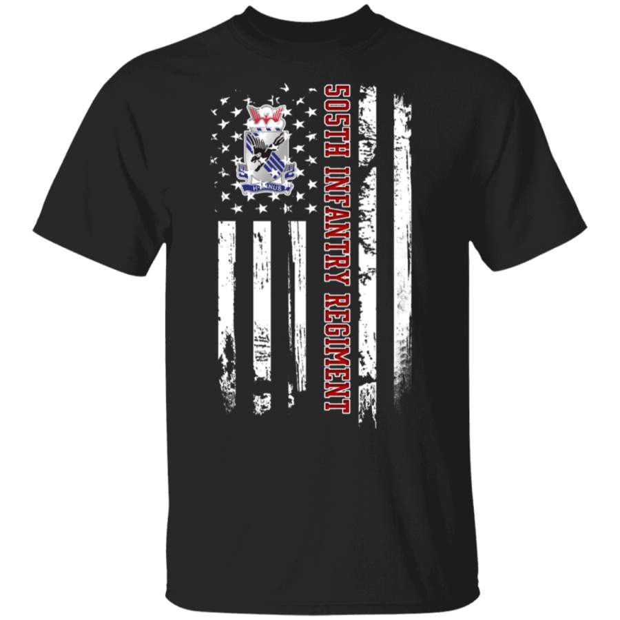 505th Infantry Regiment Veteran American Flag Father’s Day Veteran’s Day Tshirt