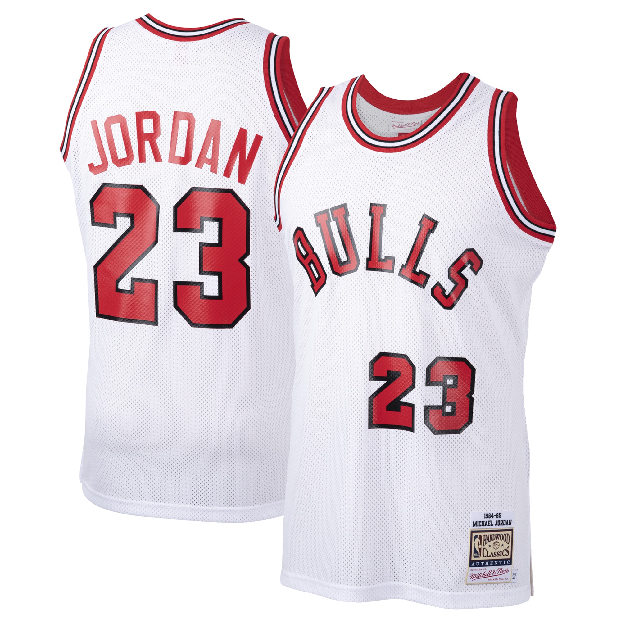 Michael Jordan Chicago Bulls Mitchell & Ness 1984-85 Hardwood Classics Rookie Authentic Jersey – White