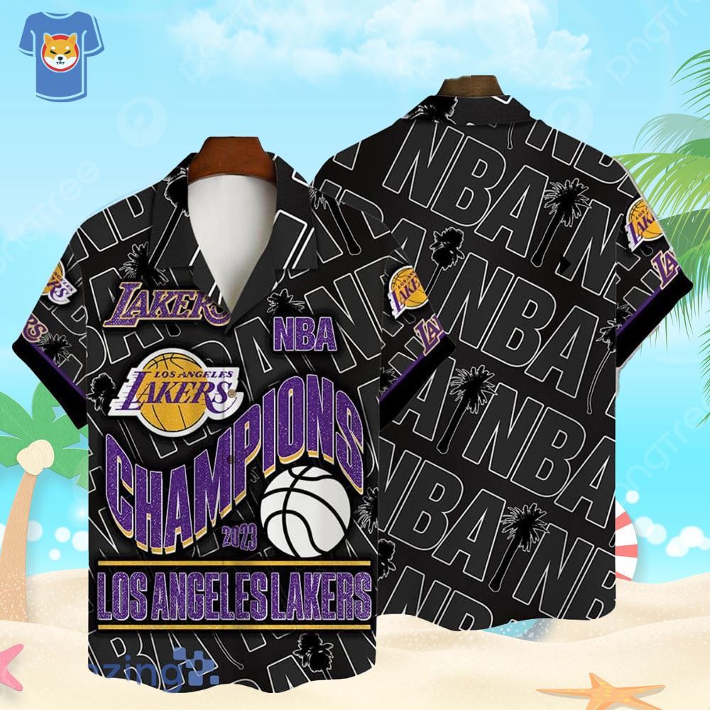 Hawaiian Tropical Beach Shirt Honoring Los Angeles Lakers NBA