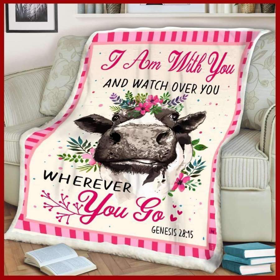 Blanket Giving Cow Lovers I Am With You And Watch Over Too