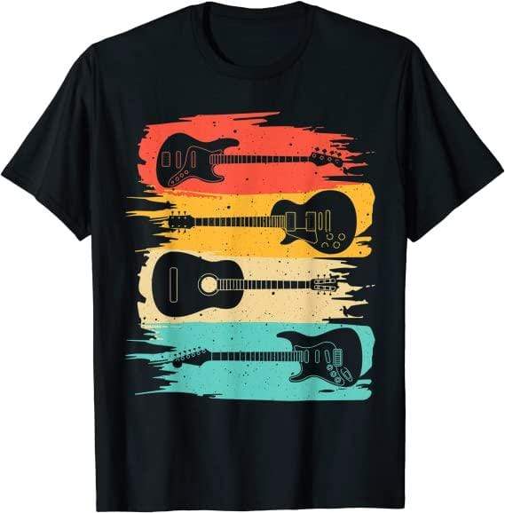 Vintage Guitar Gift For Men Women Music Band Guitarist Stuff T-Shirt #L