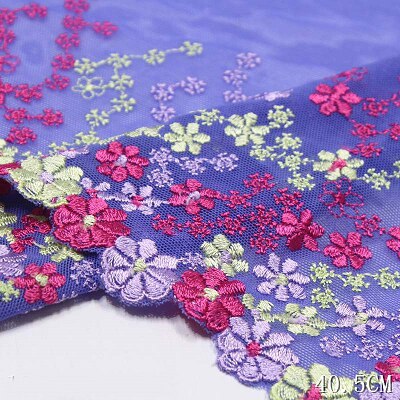 13Yards Bilateral Lace Trim DIY Bra Fabric Accessories Vintage Mesh Light Purple Elastic Laces for Lingerie Sewing Crafts alx