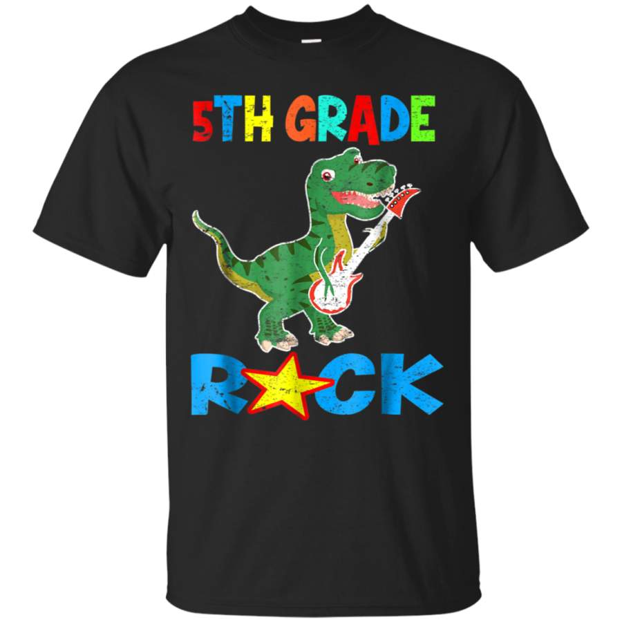 AGR 5th Grade Rock Cute Dinosaur Guitar Dance Funny T-shirts