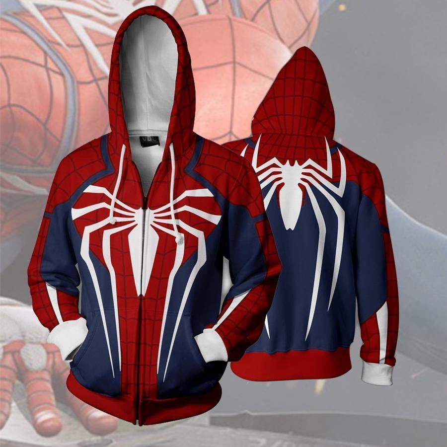 Spider Man Ps4 Zip Up Hoodie