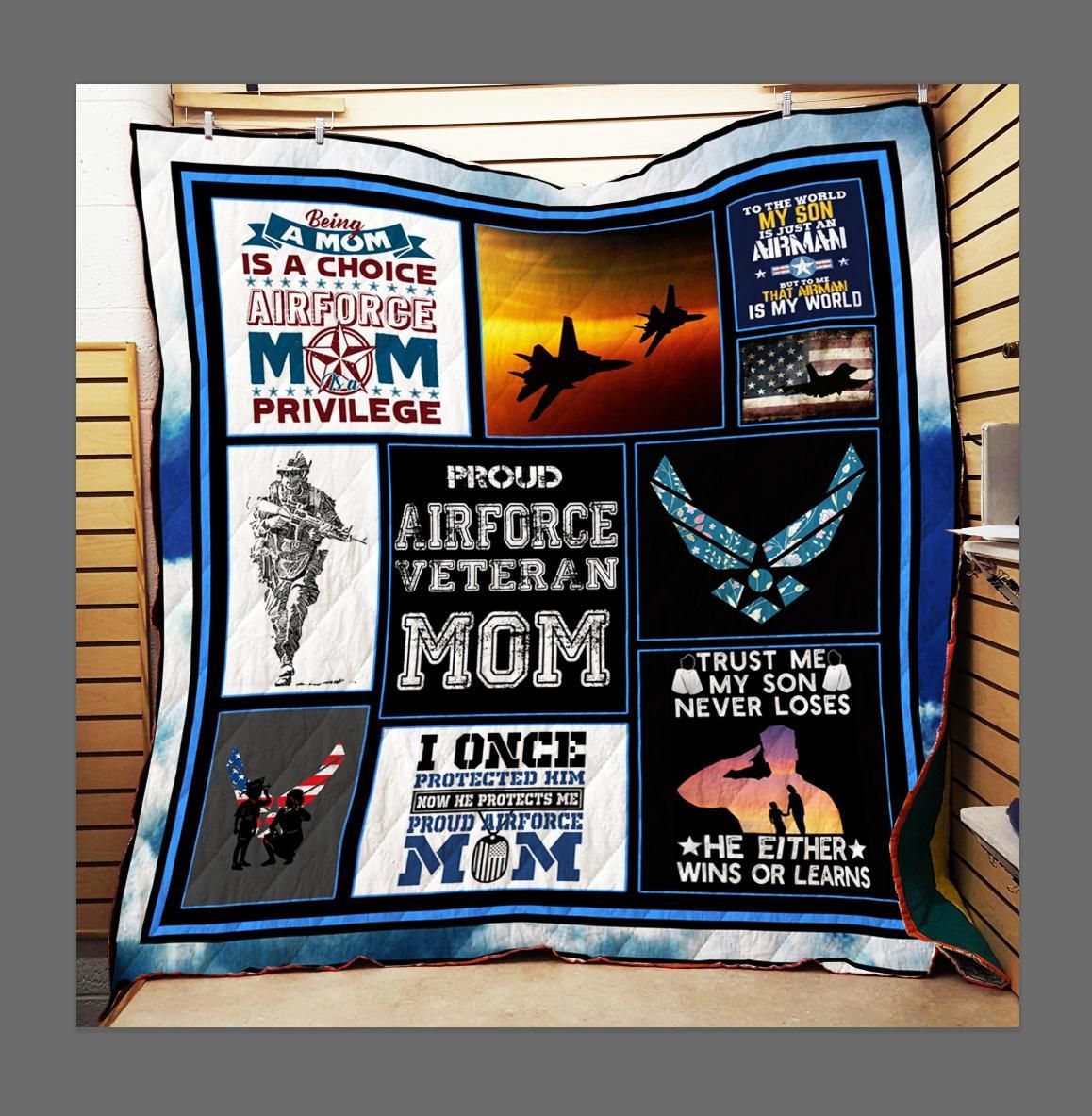 Airforce Mom 2 3D Quilt Blanket HGM17