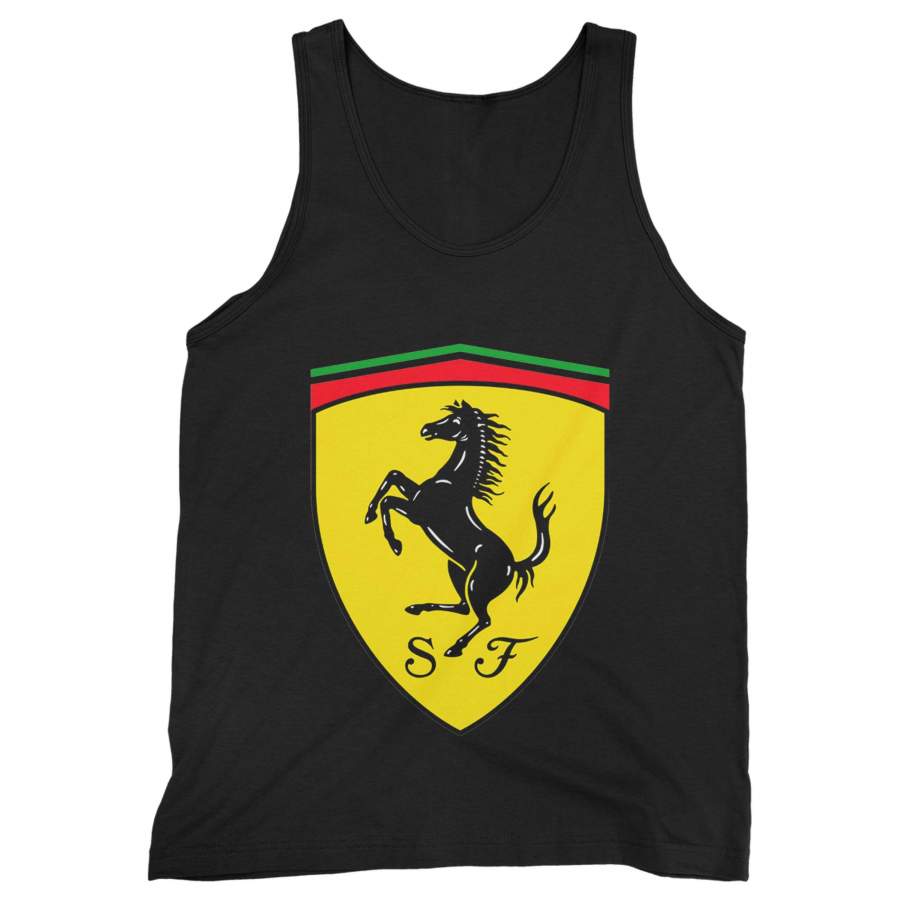 Ferrari Black Prancing Horse Shield Logo Man’s Tank Top