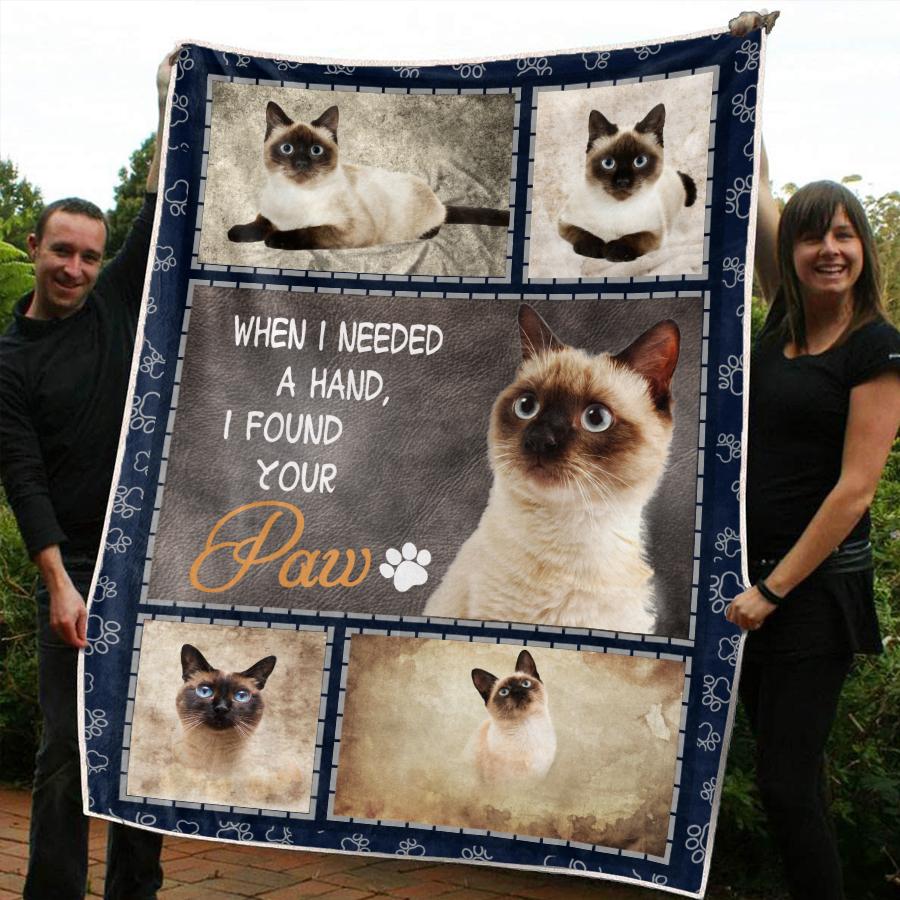 Siamese When I Needed A Hand Design Cat Print Blanket Cats Gifts Painting