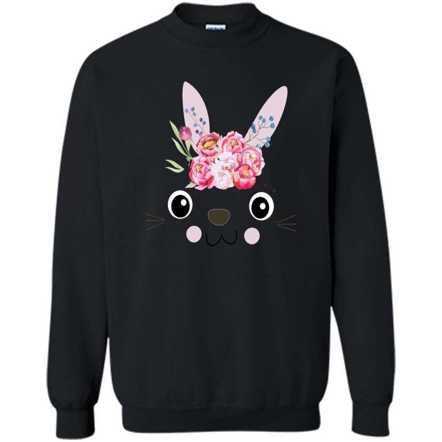 Cute Bunny Easter Day Gift T Shirt Printed Crewneck Pullover Sweatshirt 8 oz