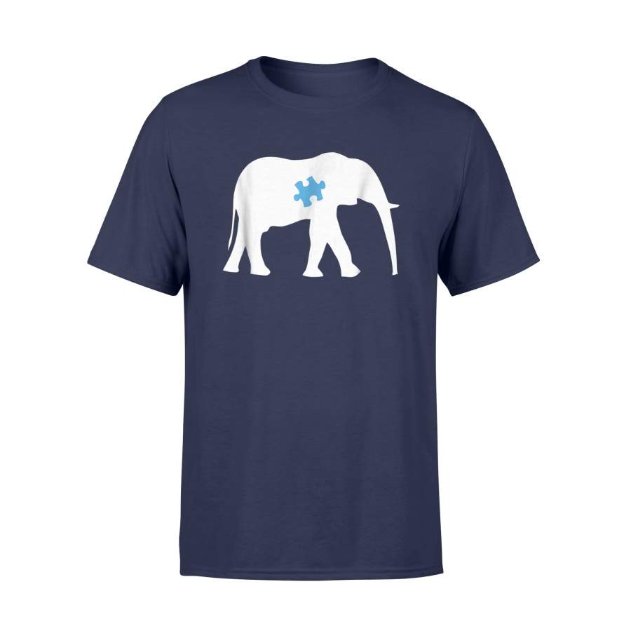 Autism Elephant Autism Awareness Blue Puzzle Piece T-Shirt | Autism Awareness Shirt