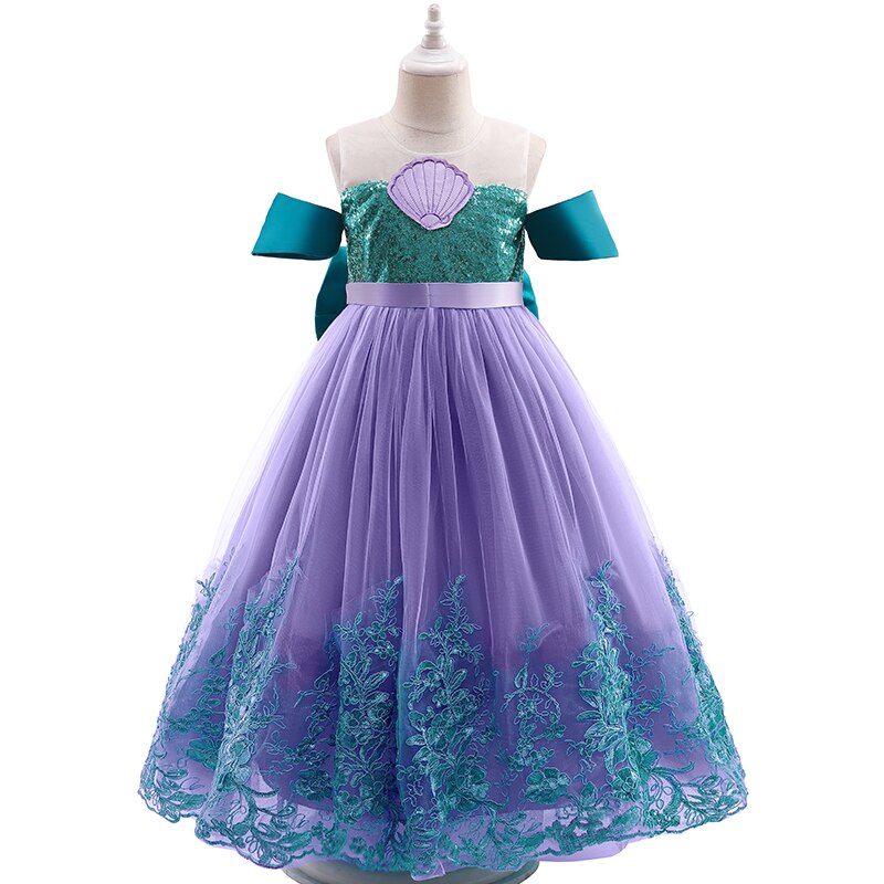 2021 Girls Dress Flower Girl Wedding Princess Dress Kids Halloween Cosplay Mermaid Costume Baby Girl Birthday Party Clothing alx