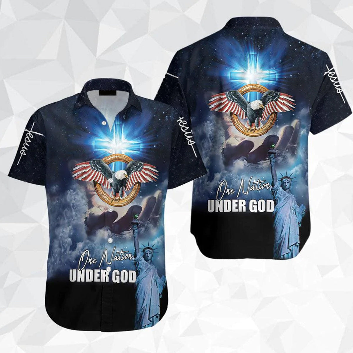 Amazing Patriotic Eagle One Nation Under God Hawaii Shirt Ha55724