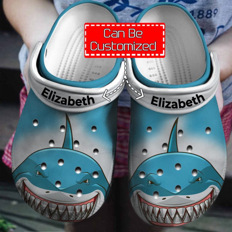 Animal – Shark Face Print Personalized Clogs Shoes With Your Name For Men And Women