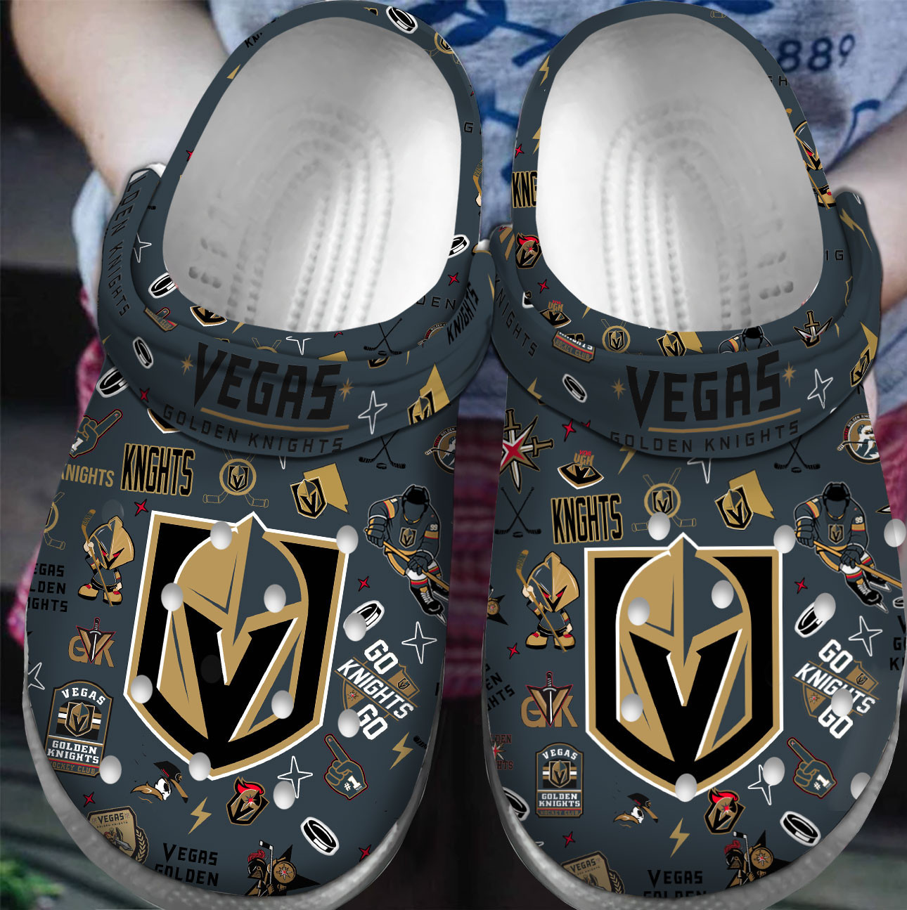 Premium Vegas Golden Knights NHL Sport Crocss Crocband Clogs Shoes For Men Women and Kids