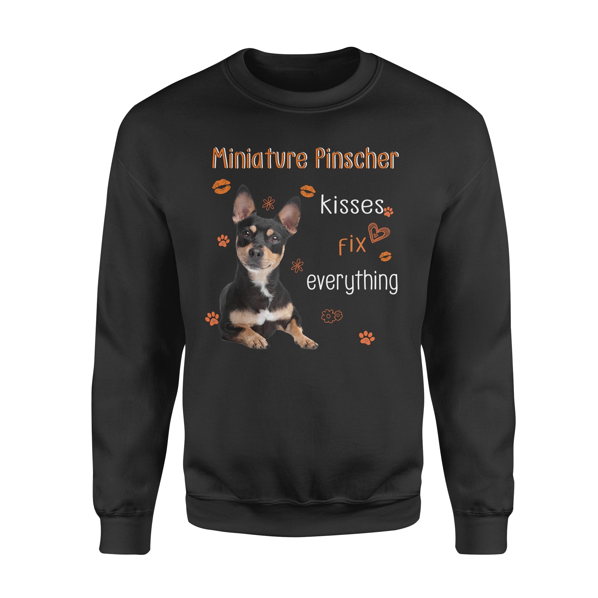 Miniature Pinscher Kisses Fix Everything Dog Lovers Gift – Premium Crew Neck Sweatshirt