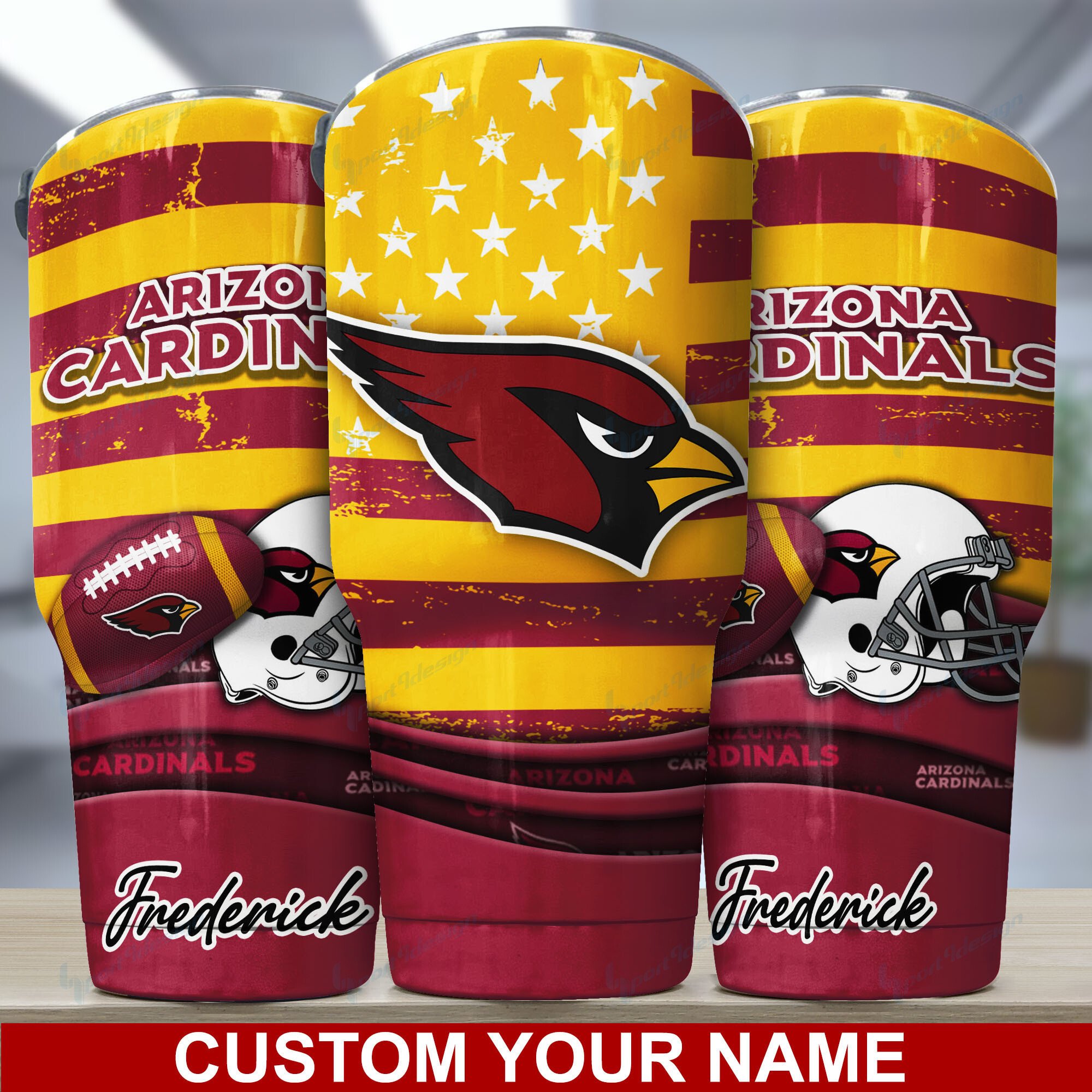 Arizona Cardinals Custom Name Tumbler Bg31