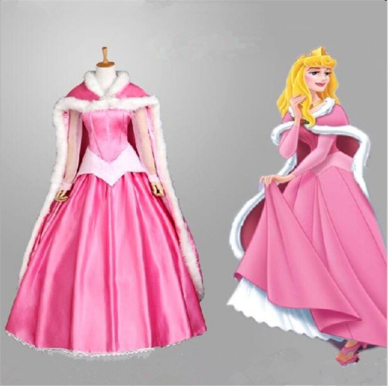 2021 Movie Sleeping Beauty Princess Aurora Luxury Fancy Adult Dress Cosplay Costume Halloween Christmas Woman Cloak Dress Set alx