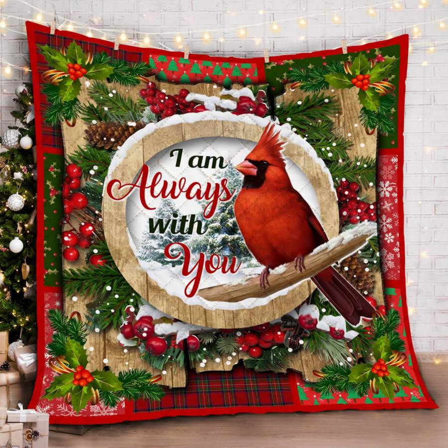 Cardinal Christmas Xmas Noel Quilt Blanket I Am Always With You Christmas Decor Gifts Ideas Christmas Presents Xmas Noel Bed Set Decor Gift  Christmas Gift Ideas