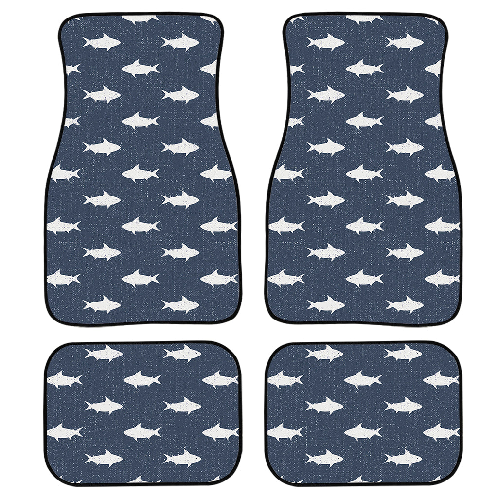 Shark Fish Pattern Print Front And Back Car Floor Mats