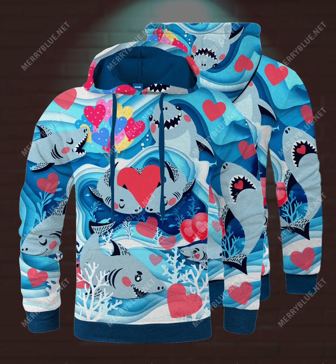 Shop Shark Couple Love Hoodie