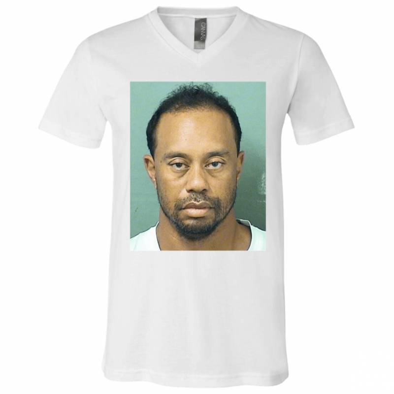 Tiger Woods Mugshot V Neck T-Shirt