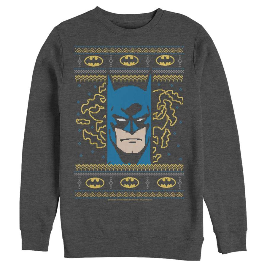 Batman Men’s Ugly Christmas Masked Hero  Sweatshirt