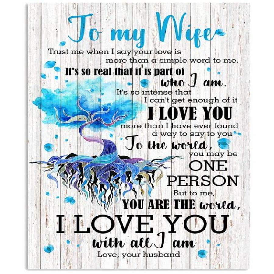 TO MY WIFE – LOVE TREE – I LOVE YOU Vertical Poster