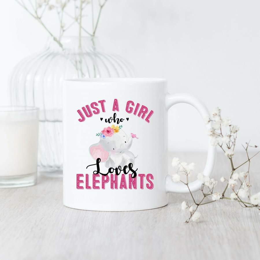 Elephants A Girl Loves Cute Coffee Mug