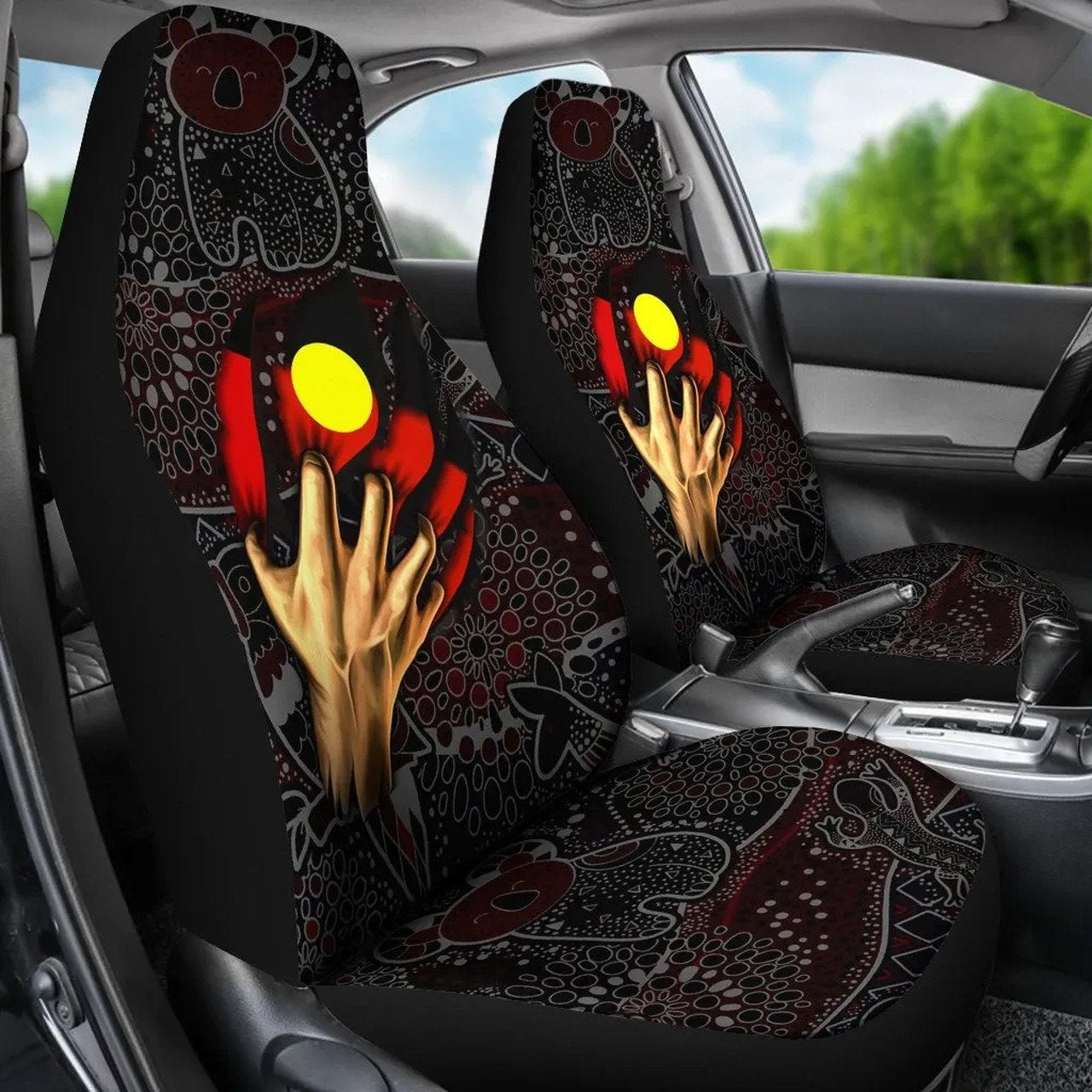 Aboriginal Flag Inside Aboriginal Art 3D Design Print Car Seat Covers