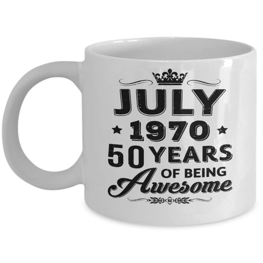 Vintage 1970 July 50Th Birthday Gift Being Awesome Mug