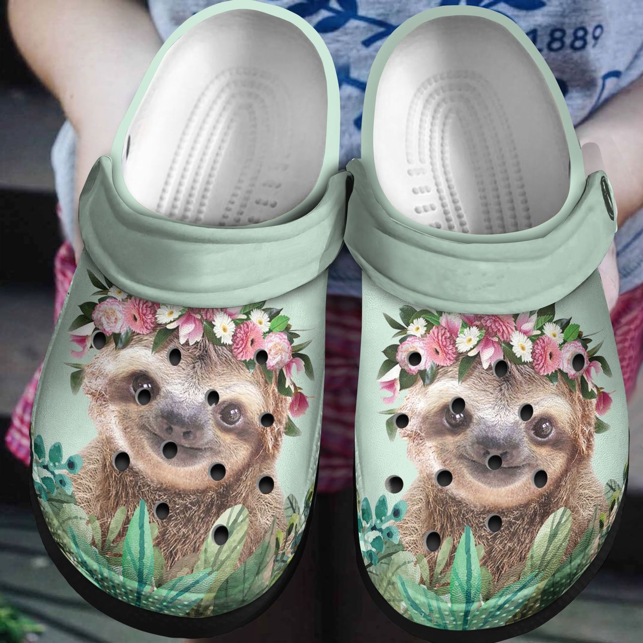 Sloth Personalized Clog, Custom Name, Text, Color, Number Fashion Style For Women, Men, Kid, Print 3D A Cute Sloth