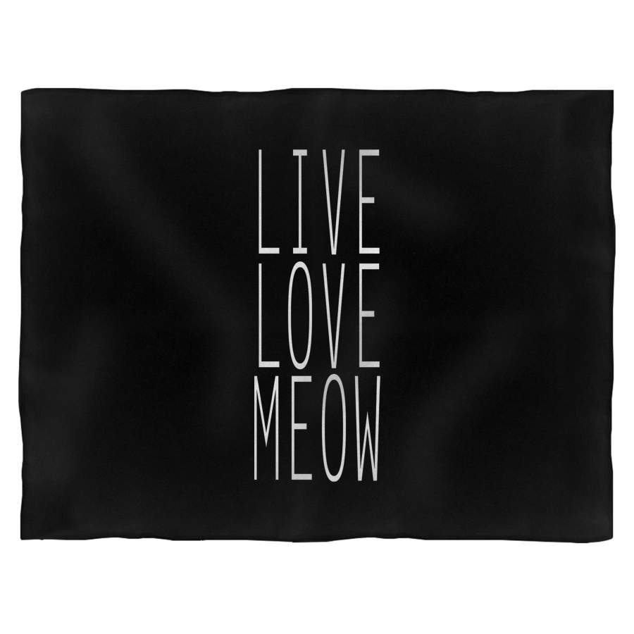 Live Love Meow Funny Kitten Lover Animal Cat Owner Blanket