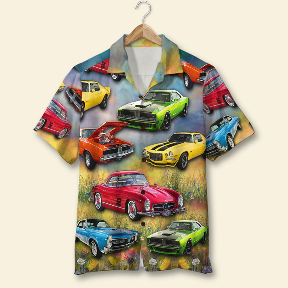 Custom Muscle Car Photo Hawaii Flower Field Pattern Ha48019