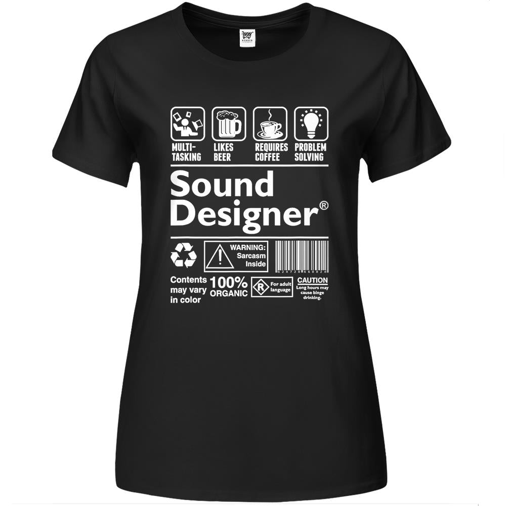 Sound Designer Warning Label Premium Womens T Shirts