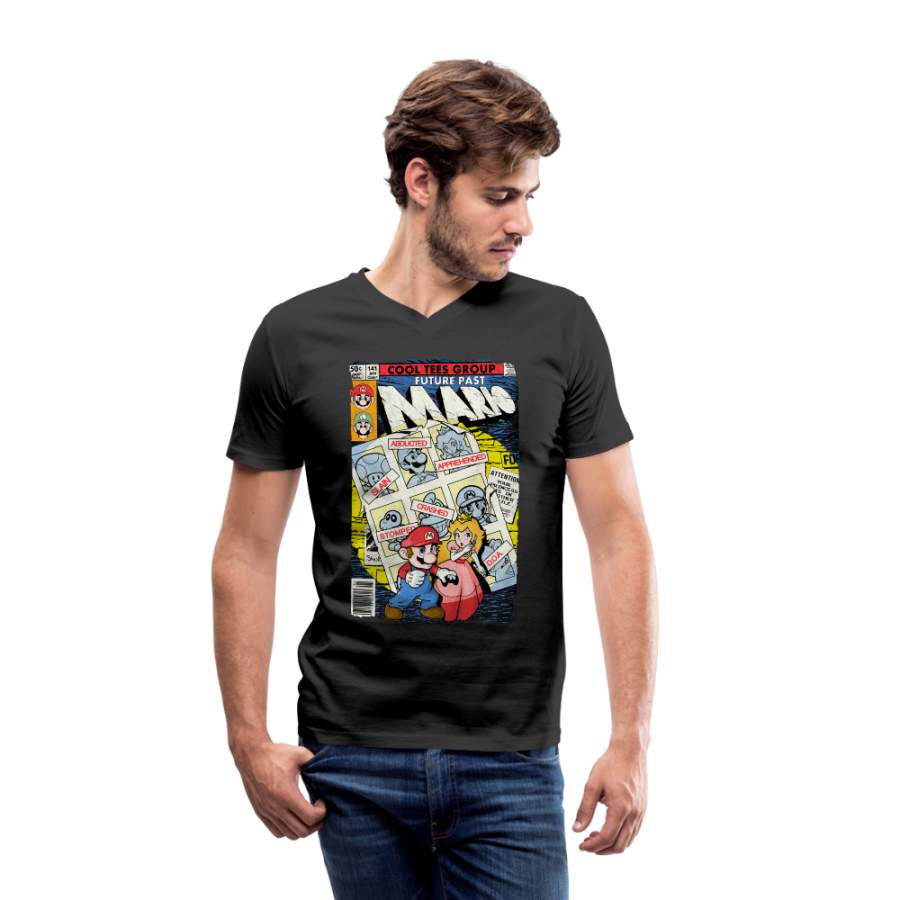 Future Past Mario Full Cover Men’S V-Neck T-Shirt By Canvas
