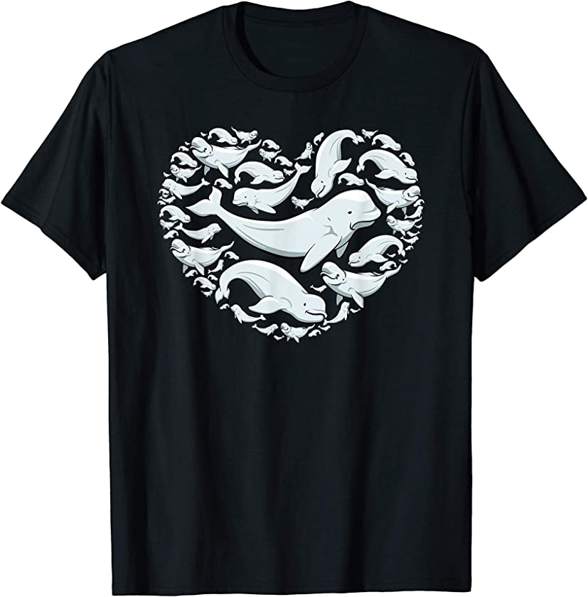 Beluga Whales Heart Symbol as Belugas Valentine Day T-Shirt