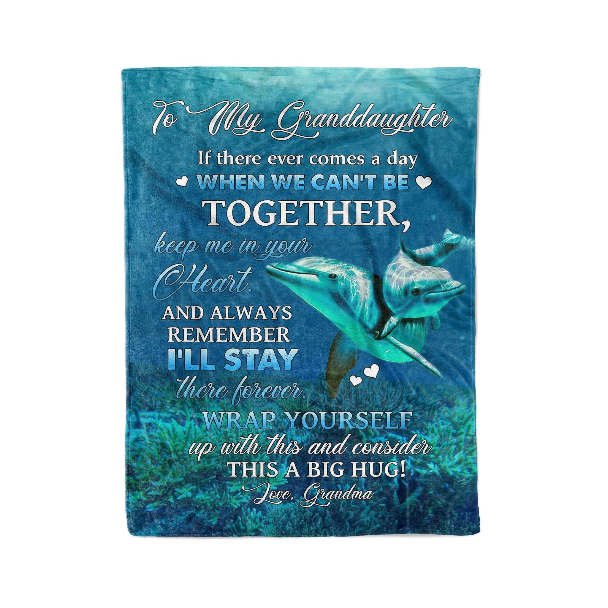 To My Granddaughter Dolphin  – Gift For Family Unique Gifts Ideas For Home Decor  – Fleece Blanket Sherpa Blanket