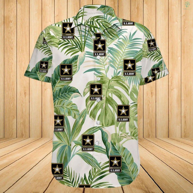 Us Army Star Logo Cool American Hawaii Graphic Print Short Sleeve Hawaii Shirt Ha19271