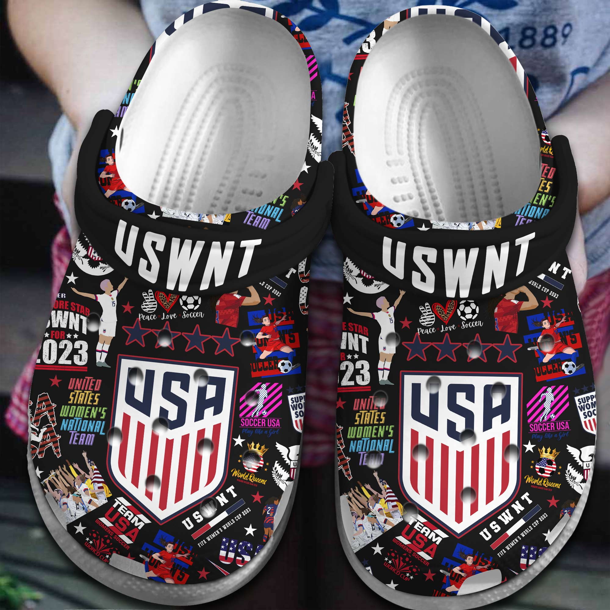 U.S. Women’s National Team US Soccer Sport Crocs Crocband Clogs Shoes Comfortable For Men Women and Kids 2