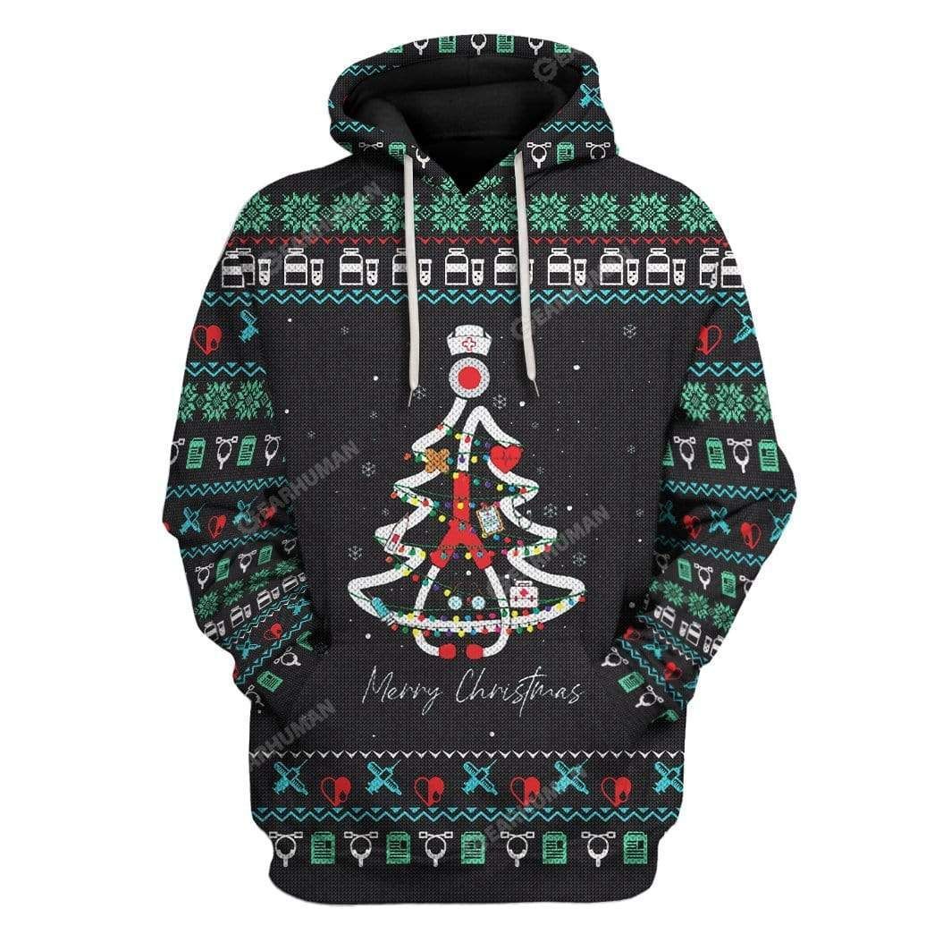 Ugly Christmas Tree Costum Hoodie-T-Shirt Apparel